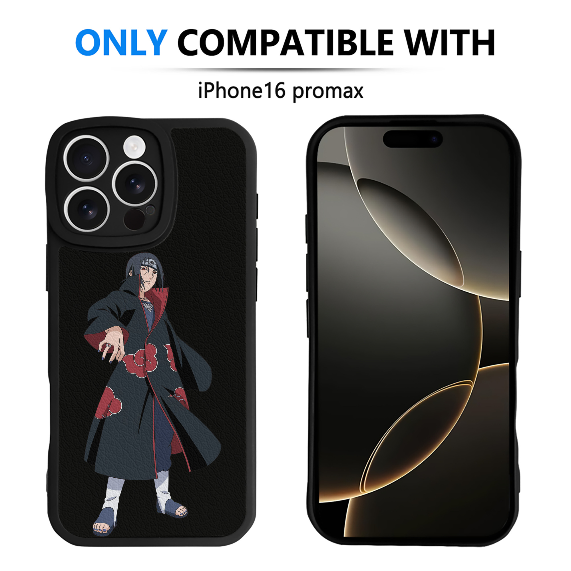 （画像用） NARUTO -ナルト- うちは イタチ Uchiha Itachi 【iPhone 16シリーズ対応】シリコンスマホケース（レザー調） 材質：シリコン